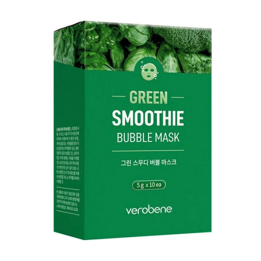 Уцінка! Бульбашкова маска для обличчя Verobene Green Smoothie Bubble Mask Зелений смузі, 10*5 г